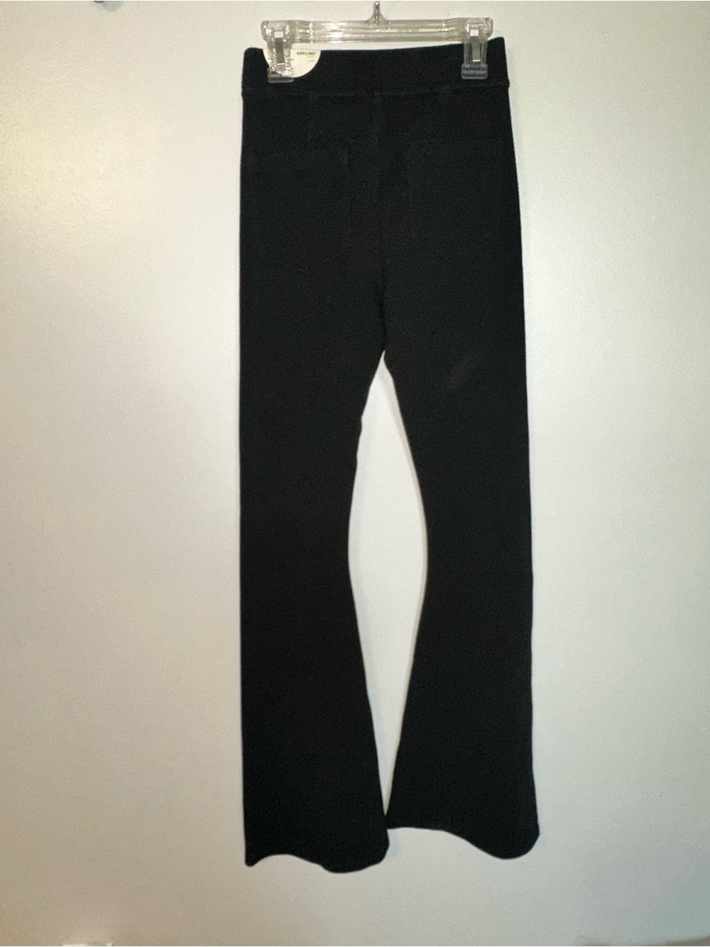 Aerie Offline Black Fitted Flared Knit High Waist Pants
